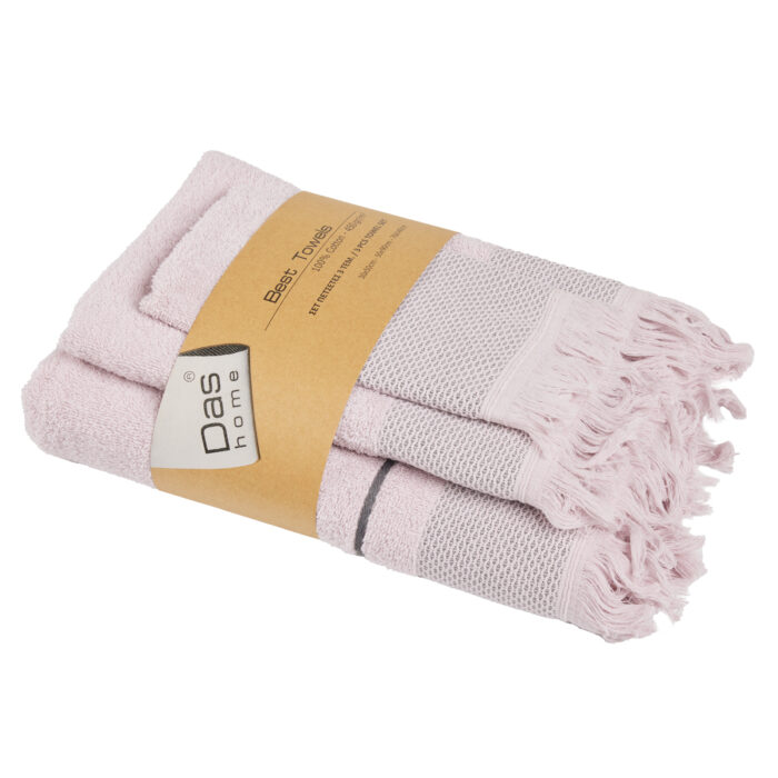 DAS HOME ΣΕΤ ΠΕΤΣΕΤΕΣ 3ΤΕΜΑΧΙΩΝ BEST 0838 LILAC DAS HOME - Image 2