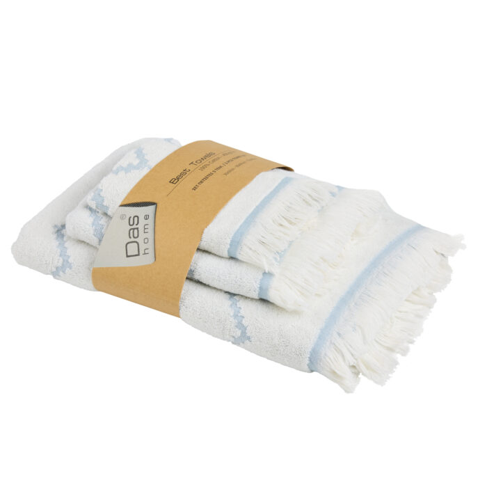 DAS HOME ΣΕΤ ΠΕΤΣΕΤΕΣ 3ΤΕΜΑΧΙΩΝ BEST 0870 DUSTY BLUE DAS HOME - Image 2