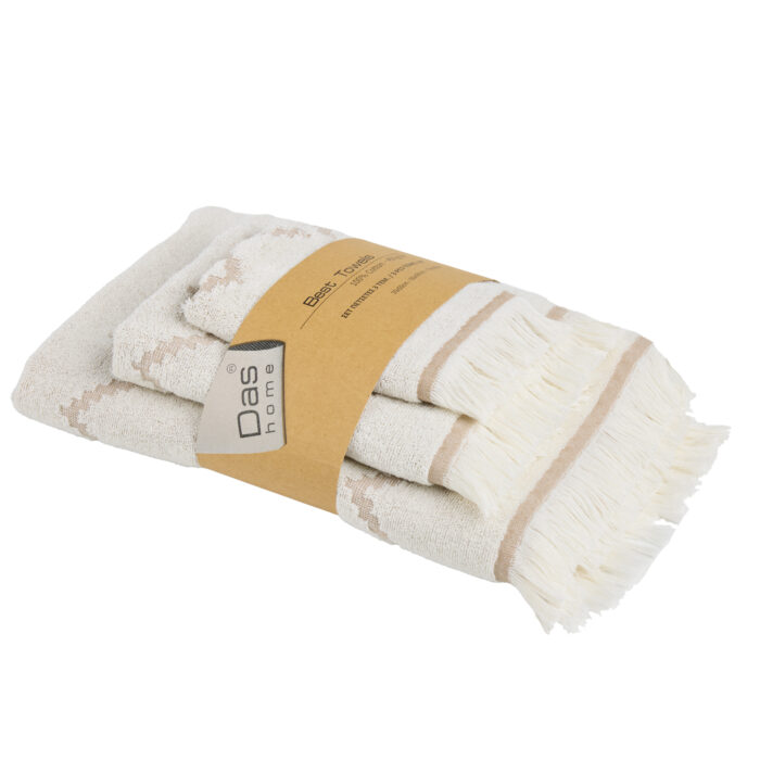 DAS HOME ΣΕΤ ΠΕΤΣΕΤΕΣ 3ΤΕΜΑΧΙΩΝ BEST 0872 BEIGE DAS HOME - Image 2