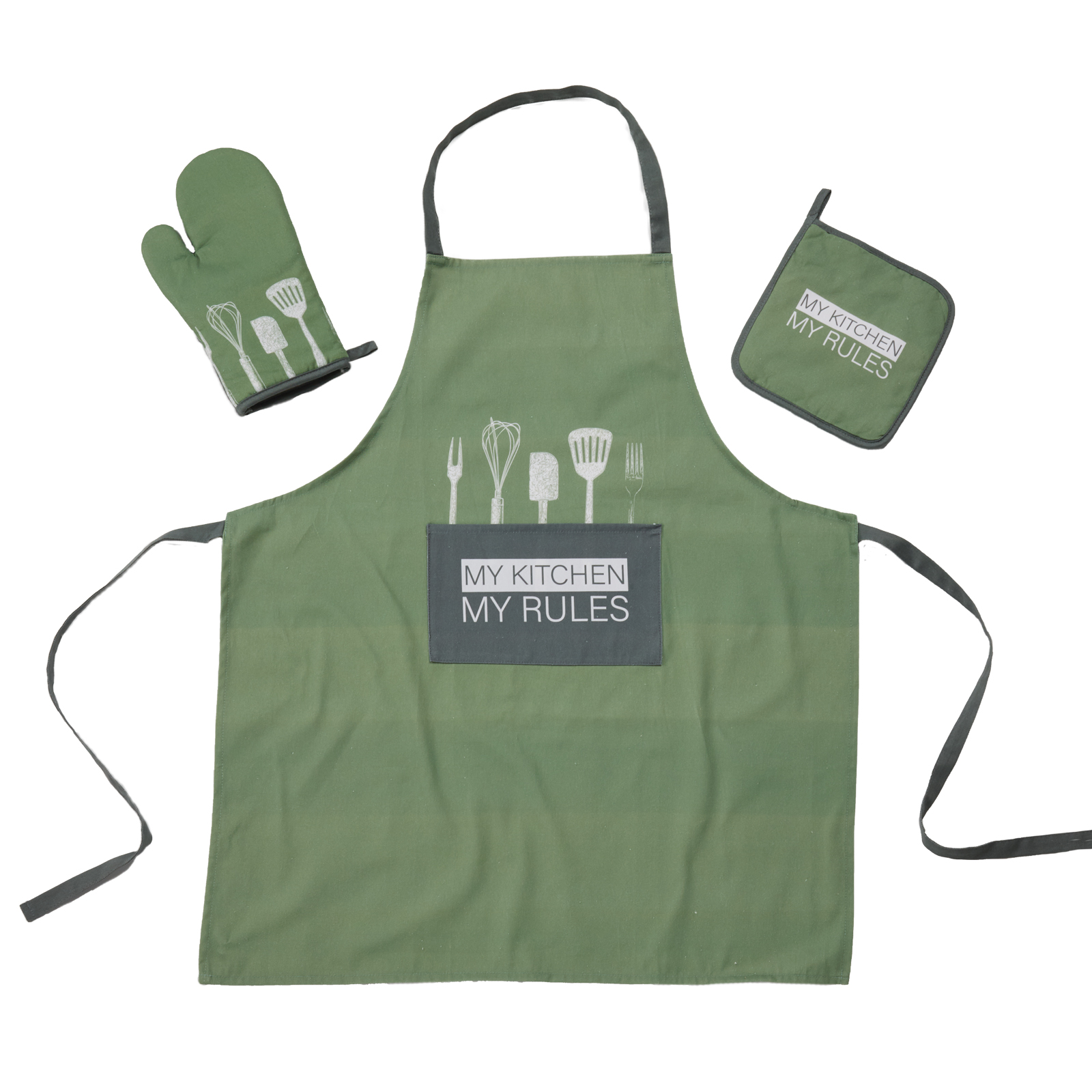 537000100863.jpg DAS HOME ΣΕΤ ΚΟΥΖΙΝΑΣ 3ΤΜΧ 0863 DARK MINT DAS HOME - Image 1