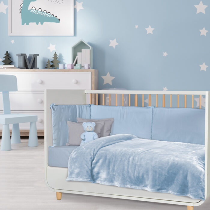 DAS BABY ΚΟΥΒΕΡΤΑ VELOUR ΑΓΚΑΛΙΑΣ RELAX 1344 ΓΑΛΑΖΙΟ DAS HOME - Image 2