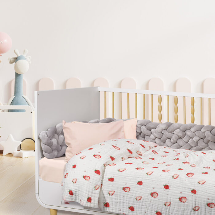 DAS BABY ΚΟΥΒΕΡΤΑ-ΜΟΥΣΕΛΙΝΑ ΚΟΥΝΙΑΣ RELAX 6621 ΚΟΚΚΙΝΟ, ΛΕΥΚΟ DAS HOME - Image 2