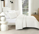 Brillante (Off white) Κουβερλί/Κάλυμμα κρεβατιού Microsatin & καπιτονέ κέντημα 250x240 + Mαξ/θήκες 50x70/2τεμ Liolios Home