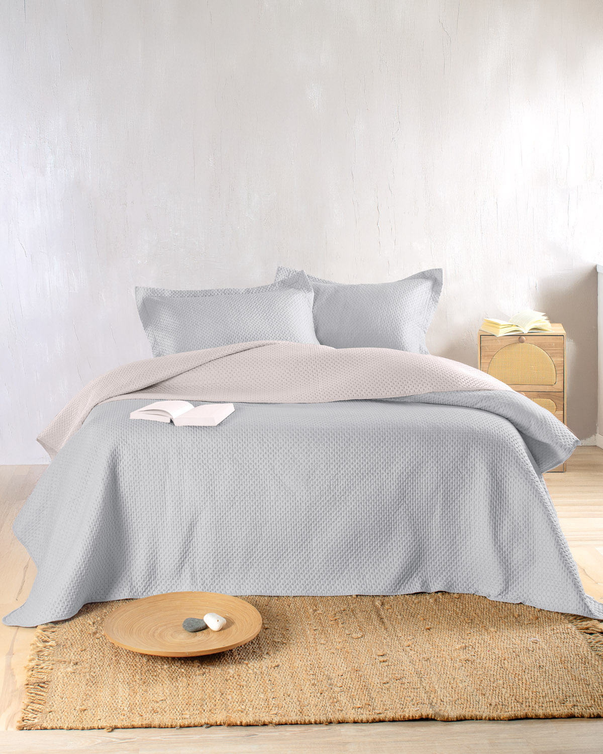 allure_doubleface_gray-1.jpg ALLURE ΓΚΡΙ-ΜΠΕΖ - ΣΕΤ ΚΟΥΒΕΡΛΙ KING SIZE (240X250) KING SIZE (240X250) MICROFIBER Rythmos - Image 1