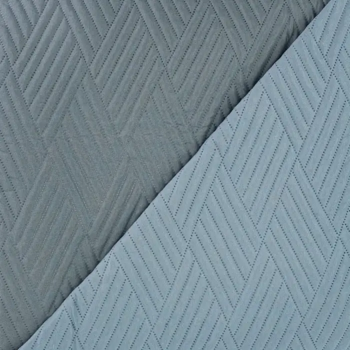 Κουβερλί Diamond Υπέρδιπλο 220 x 240 cm  100% Πολυέστερ Σιέλ-Γκρι BOREA - Image 9