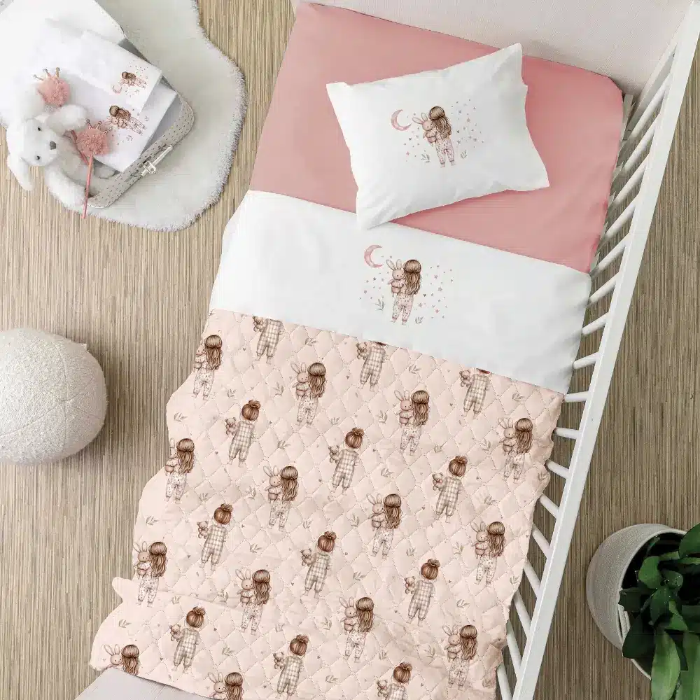 kouverli-kounias-goodnight-roze.webp Κουβερλί Κούνιας Goodnight Ροζέ 110 x 140 cm 100% Βαμβάκι Ροζέ BOREA - Image 1