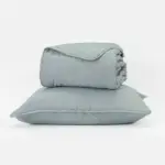 Κουβερλί Σετ Croiset Υπέρδιπλο 220 x 240 cm + (2) 50 x 70 cm  100% Πολυέστερ Σιέλ BOREA - Image 7