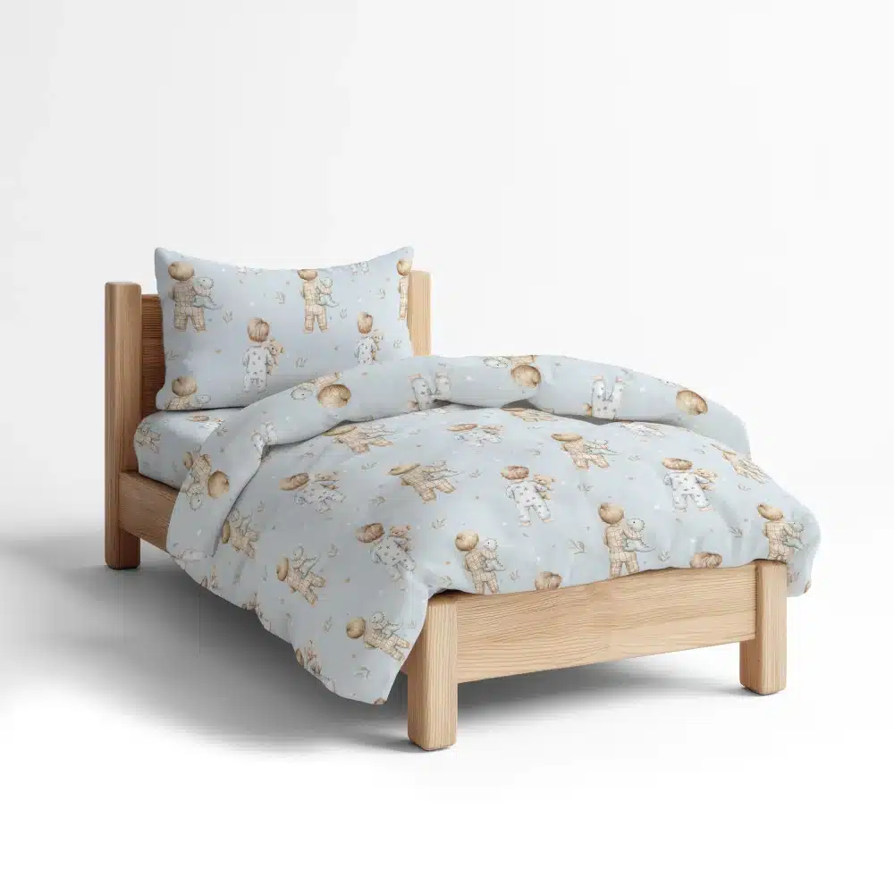 kouverli-set-goodnight-mono-siel.webp Κουβερλί Σετ Goodnight Moνό Σιέλ 160 x 220 cm + 50 x 70 cm 100% Πολυέστερ Σιέλ BOREA - Image 1