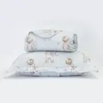 Κουβερλί Σετ Goodnight Moνό Σιέλ 160 x 220 cm + 50 x 70 cm  100% Πολυέστερ Σιέλ BOREA - Image 2