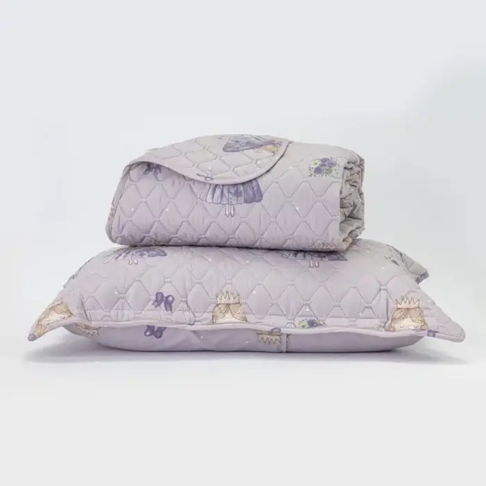 Κουβερλί Σετ Lily Μονό 160 x 220 cm + 50 x 70 cm  100% Πολυέστερ Λιλά BOREA - Image 2