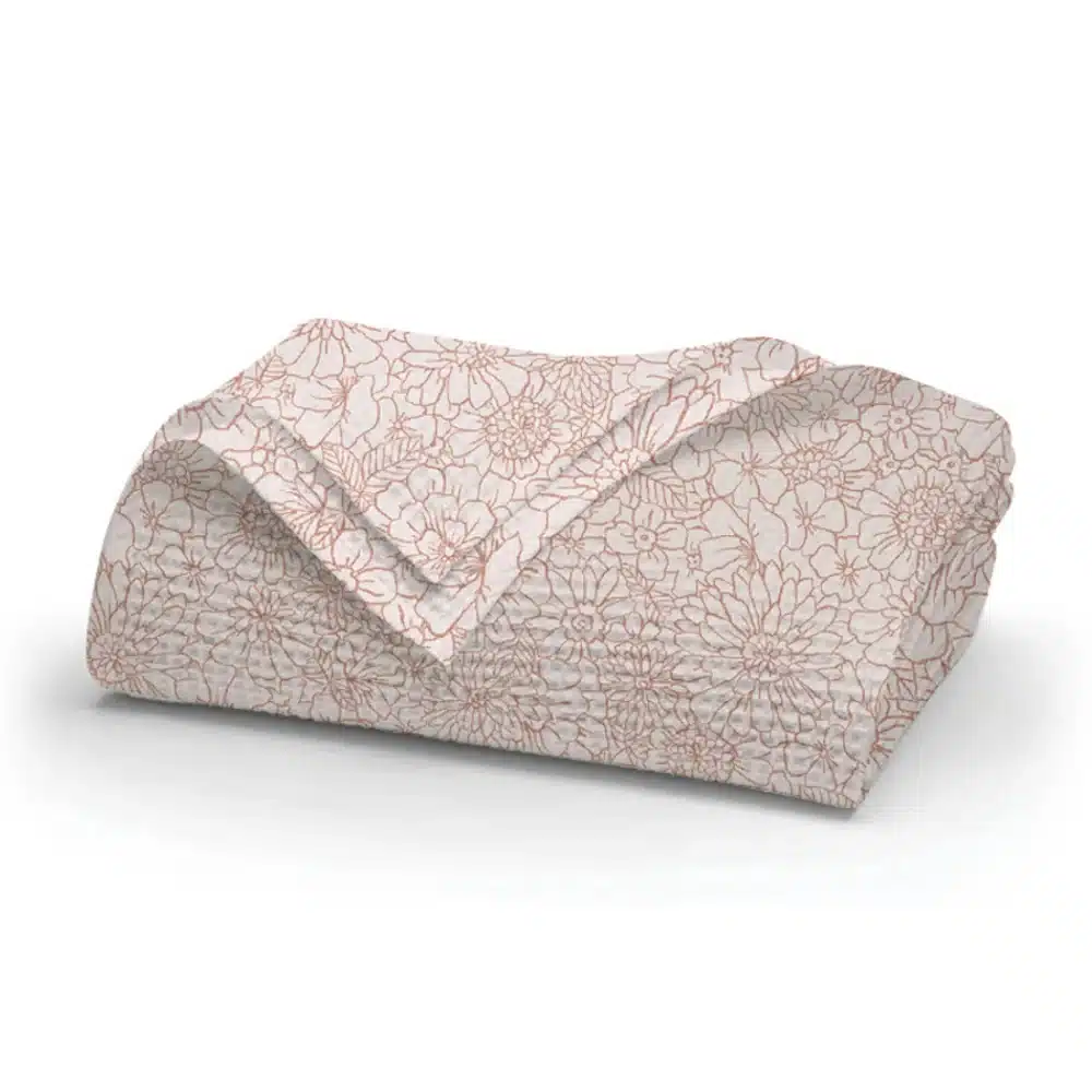 kouverta-pike-bloom-roze.webp Κουβέρτα Πικέ Bloom Ροζέ Υπέρδιπλη 240 x 260 cm 100% Βαμβάκι Ροζέ BOREA - Image 1