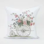 Μαξιλάρι Διακοσμητικό Printed Σχέδιο 16 45 x 45 cm  100% Βαμβάκι Λευκό BOREA