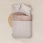 Παπλωματοθήκη Εμπριμέ Bloom Μονή 160 x 240 cm  100% Βαμβάκι Ροζέ BOREA
