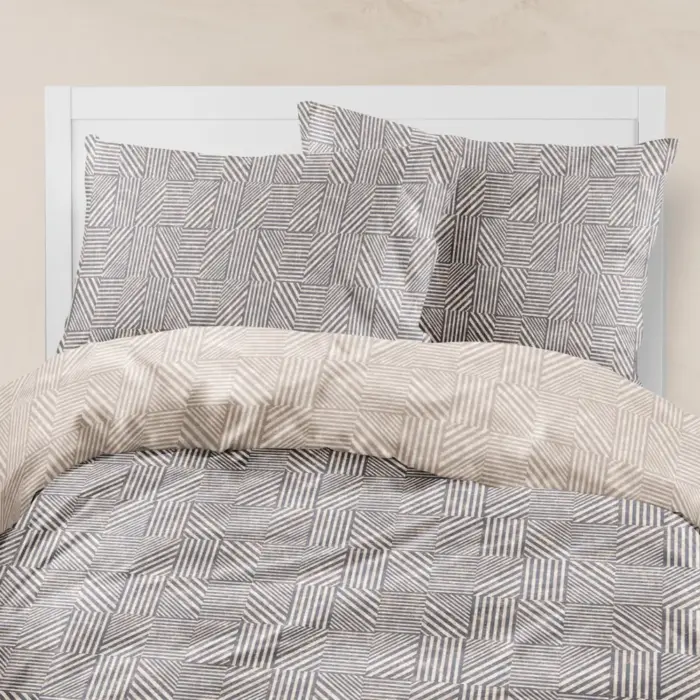 Παπλωματοθήκη Εμπριμέ Doric Υπέρδιπλη 220 x 240 cm  100% Βαμβάκι Μπλε BOREA - Image 3