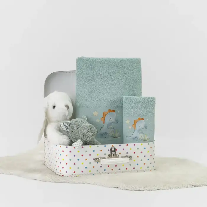 Πετσέτες Σετ 2ΤΜΧ Dinos 70 x 120 / 30 x 50 cm  100% Βαμβάκι Φυστικί BOREA - Image 2