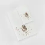 Πετσέτες Σετ 2ΤΜΧ Goodnight Λευκό-Ροζέ 70 x 120 / 30 x 50 cm  100% Βαμβάκι Λευκό-Ροζέ BOREA