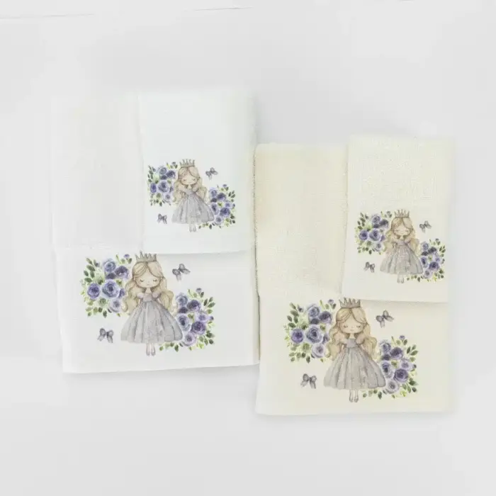 Πετσέτες Σετ 2ΤΜΧ Lily Εκρού 70 x 120 / 30 x 50 cm  100% Βαμβάκι Εκρού BOREA - Image 4