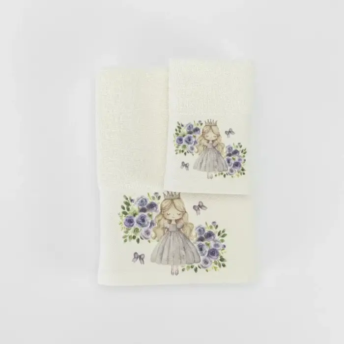 Πετσέτες Σετ 2ΤΜΧ Lily Εκρού 70 x 120 / 30 x 50 cm  100% Βαμβάκι Εκρού BOREA - Image 3
