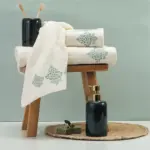 Πετσέτα Προσώπου Damask 50 x 90 cm  100% Βαμβάκι Εκρού BOREA