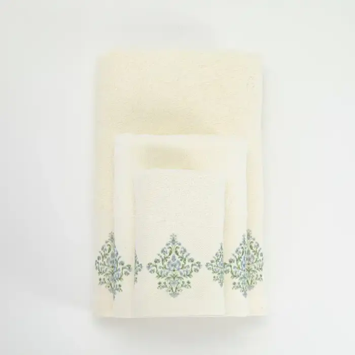 Πετσέτες Σετ 2ΤΜΧ Damask 50 x 90 / 30 x 50 cm  100% Βαμβάκι Εκρού BOREA - Image 7