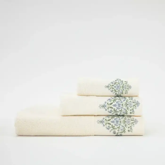 Πετσέτες Σετ 2ΤΜΧ Damask 50 x 90 / 30 x 50 cm  100% Βαμβάκι Εκρού BOREA - Image 8