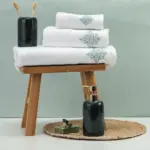 Πετσέτα Προσώπου Damask 50 x 90 cm  100% Βαμβάκι Εκρού BOREA - Image 2