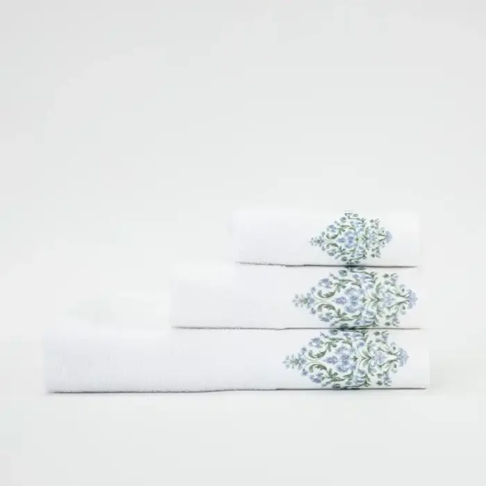 Πετσέτες Σετ 2ΤΜΧ Damask 50 x 90 / 30 x 50 cm  100% Βαμβάκι Εκρού BOREA - Image 5