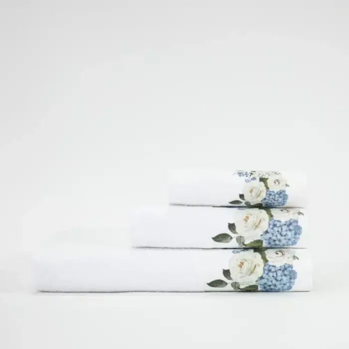 Πετσέτες Σετ 2ΤΜΧ Hortensia 50 x 90 / 30 x 50 cm  100% Βαμβάκι Λευκό BOREA - Image 8