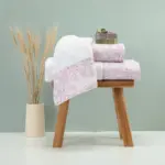 Πετσέτες Σετ 3ΤΜΧ Μάνταλα 70 x 140 / 50 x 90 / 30 x 50 cm  100% Βαμβάκι Λιλά BOREA - Image 2