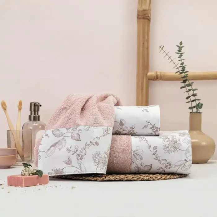 Πετσέτες Σετ 3ΤΜΧ Rosine 70 x 140 / 50 x 90 / 30 x 50 cm  100% Βαμβάκι Λιλά BOREA - Image 2