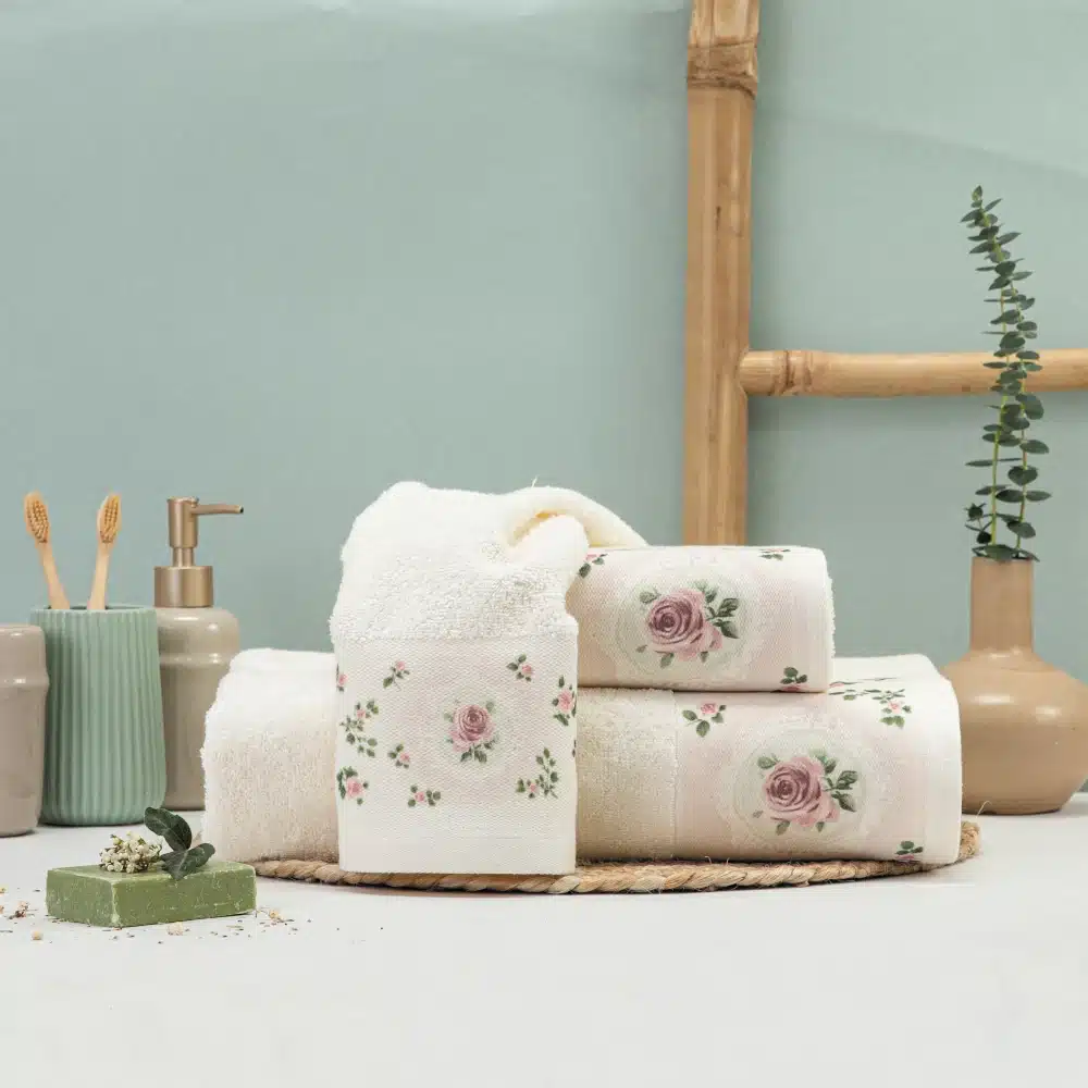petsetes-set-3tmx-wildrose-ekrou-2.webp Πετσέτες Σετ 2ΤΜΧ Wildrose 50 x 90 / 30 x 50 cm 100% Βαμβάκι Εκρού BOREA - Image 1