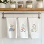 Ποτηρόπανα Κουζίνας BunnyBloom Σετ 3ΤΜΧ (3) 50 x 70 cm  50% Βαμβάκι - 50% Polyester Λευκό BOREA