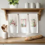 Ποτηρόπανα Κουζίνας Cherries Σετ 3ΤΜΧ (3) 50 x 70 cm  50% Βαμβάκι - 50% Polyester Λευκό BOREA