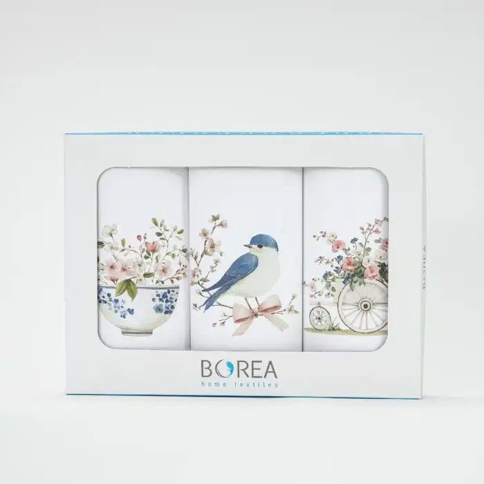 Ποτηρόπανα Κουζίνας Jardin Σετ 3ΤΜΧ (3) 50 x 70 cm  50% Βαμβάκι - 50% Polyester Λευκό BOREA - Image 2
