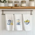 Ποτηρόπανα Κουζίνας Lemons Σετ 3ΤΜΧ (3) 50 x 70 cm  50% Βαμβάκι - 50% Polyester Λευκό BOREA