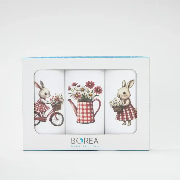Ποτηρόπανα Κουζίνας Picnic Σετ 3ΤΜΧ (3) 50 x 70 cm  50% Βαμβάκι - 50% Polyester Λευκό BOREA - Image 2