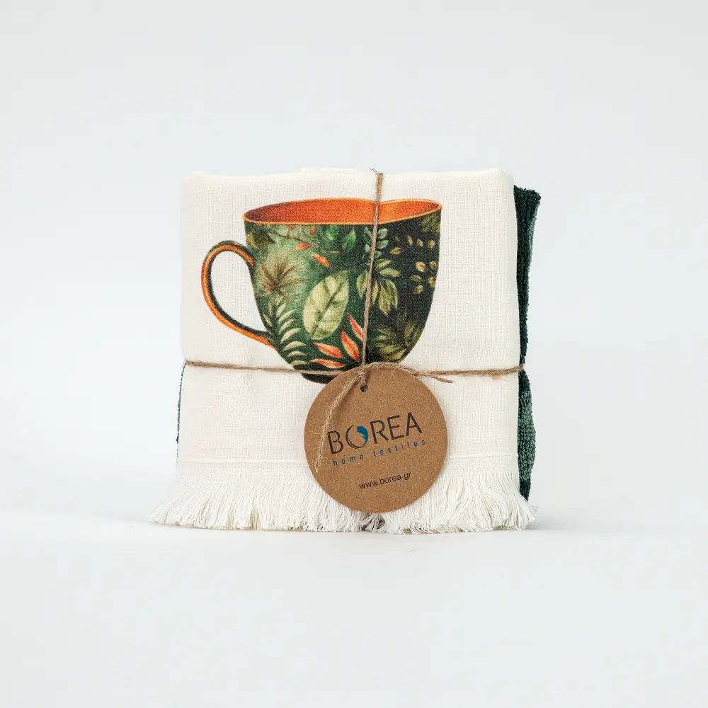 potiropano-kouzinas-2tmx-green-tea.webp Ποτηρόπανα Κουζίνας Green Tea Σετ 2ΤΜΧ 40 x 65 cm + 65 x 65 cm 100% Βαμβάκι Διάφορα χρώματα BOREA - Image 1