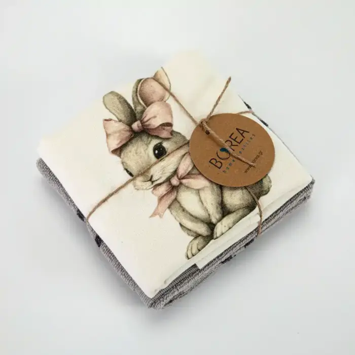 Ποτηρόπανα Κουζίνας Pink Rabbit Σετ 2ΤΜΧ 40 x 65 cm + 65 x 65 cm  100% Βαμβάκι Διάφορα χρώματα BOREA - Image 2
