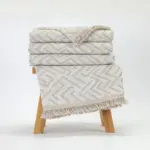 Ριχτάρι Βαμβακερό Τριθέσιο Nama 180 x 300 cm  100% Βαμβάκι Μπεζ BOREA - Image 5