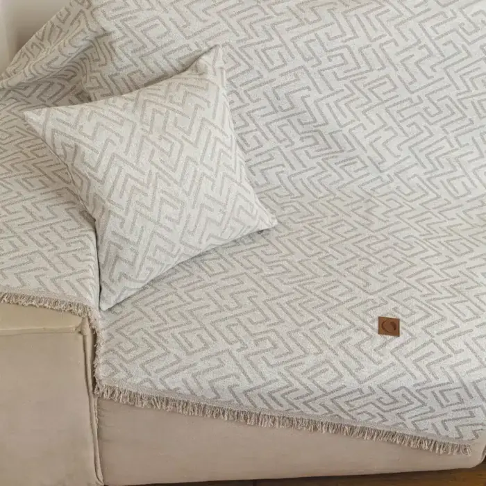 Ριχτάρι Βαμβακερό Τετραθέσιο Nama 180 x 350 cm  100% Βαμβάκι Μπεζ BOREA - Image 6