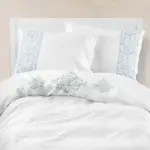Σεντόνι Digital Print Σετ Damask Υπέρδιπλο 220 x 240 cm + (2) 50 x 70 cm  100% Βαμβάκι Λευκό BOREA - Image 2