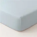 Σεντόνι Μονόχρωμο Solid Κούνιας Με Λάστιχο 70 x 140 cm + 20 cm  100% Βαμβάκι 17.Σιέλ BOREA - Image 3