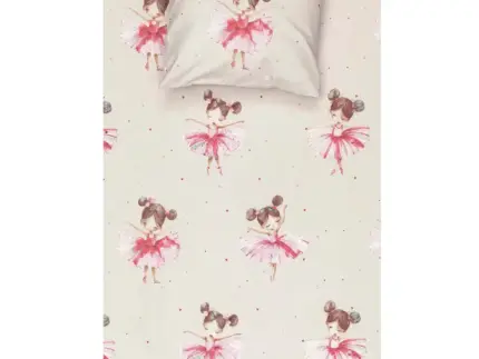 Σεντόνι Σετ 2ΤΜΧ Balletto Moνό 160 x 240 cm + 50 x 70 cm  100% Βαμβάκι Ροζ BOREA