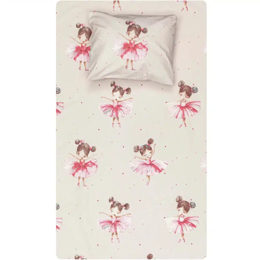 sentoni-set-2tmx-balletto-mono.webp Σεντόνι Σετ 2ΤΜΧ Balletto Moνό 160 x 240 cm + 50 x 70 cm 100% Βαμβάκι Ροζ BOREA - Image 1