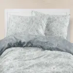Σεντόνια Εμπριμέ Σετ Bloom Μονά (2) 160 x 240 cm + 50 x 70 cm  100% Βαμβάκι Πετρόλ BOREA - Image 3