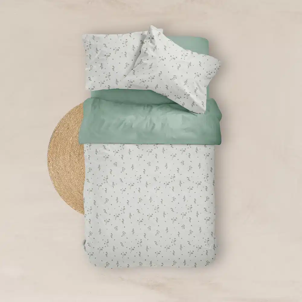 sentonia-emprime-set-campana-lefko-ladi.webp Σεντόνια Εμπριμέ Σετ Campana Λευκό-Λαδί Υπέρδιπλα 220 x 240 cm + 240 x 260 cm + (2) 50 x 70 cm 100% Βαμβάκι Λευκό-Λαδί BOREA - Image 1