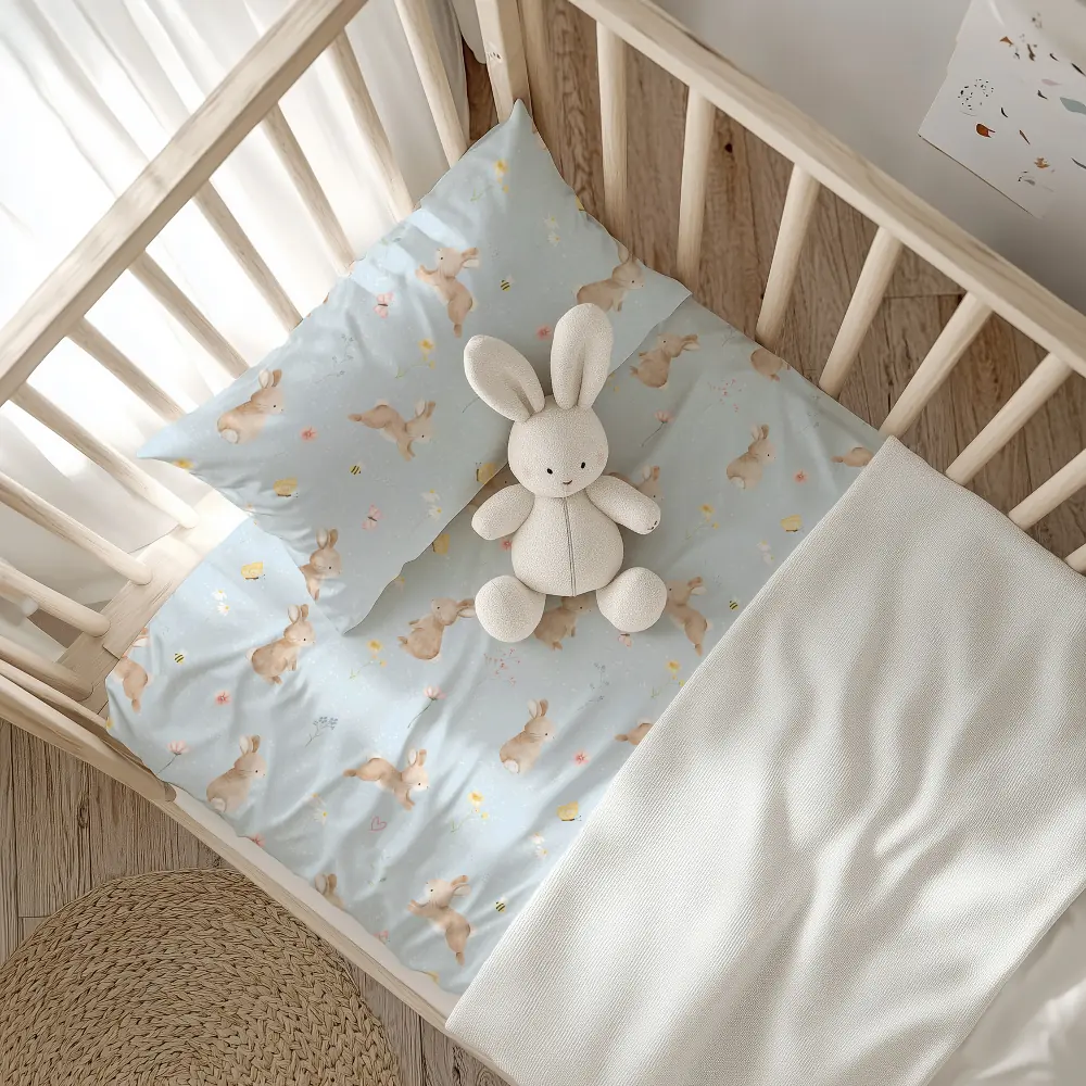 sentonia-kounias-set-blush-siel.webp Σεντόνια Κούνιας Σετ Blush Σιέλ (2) 120 x 160 cm + 30 x 40 cm 100% Βαμβάκι Σιέλ BOREA - Image 1