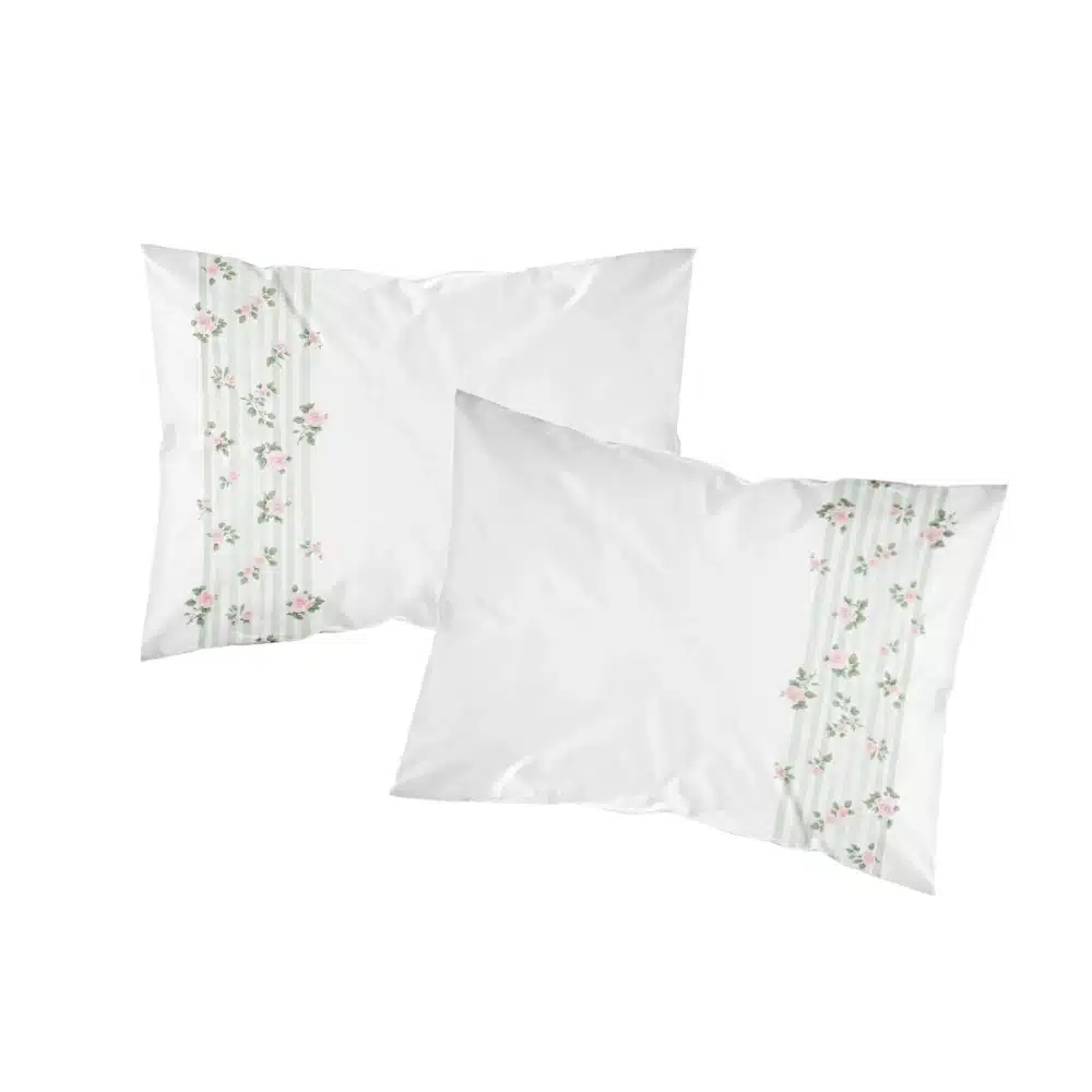 zeygos-maxilarothhkes-wildrose.webp Ζεύγος Μαξιλαροθήκες Wildrose (2) 50 x 70 cm 100% Βαμβάκι Λευκό BOREA - Image 1
