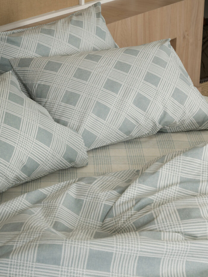 Σετ Σεντόνια Cotton Feelings 2072 Aqua Μονό με λάστιχο(105x205+30) SUNSHINEHOME - Image 3