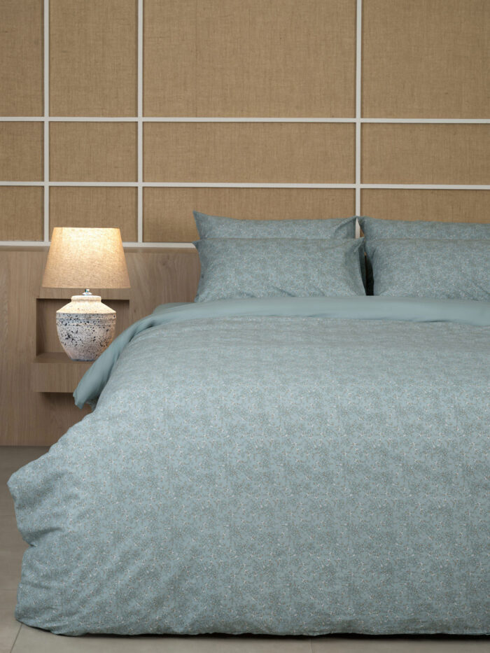 Σετ Σεντόνια Cotton Feelings 928 Aqua Μονό με λάστιχο(105x205+30) SUNSHINEHOME - Image 2
